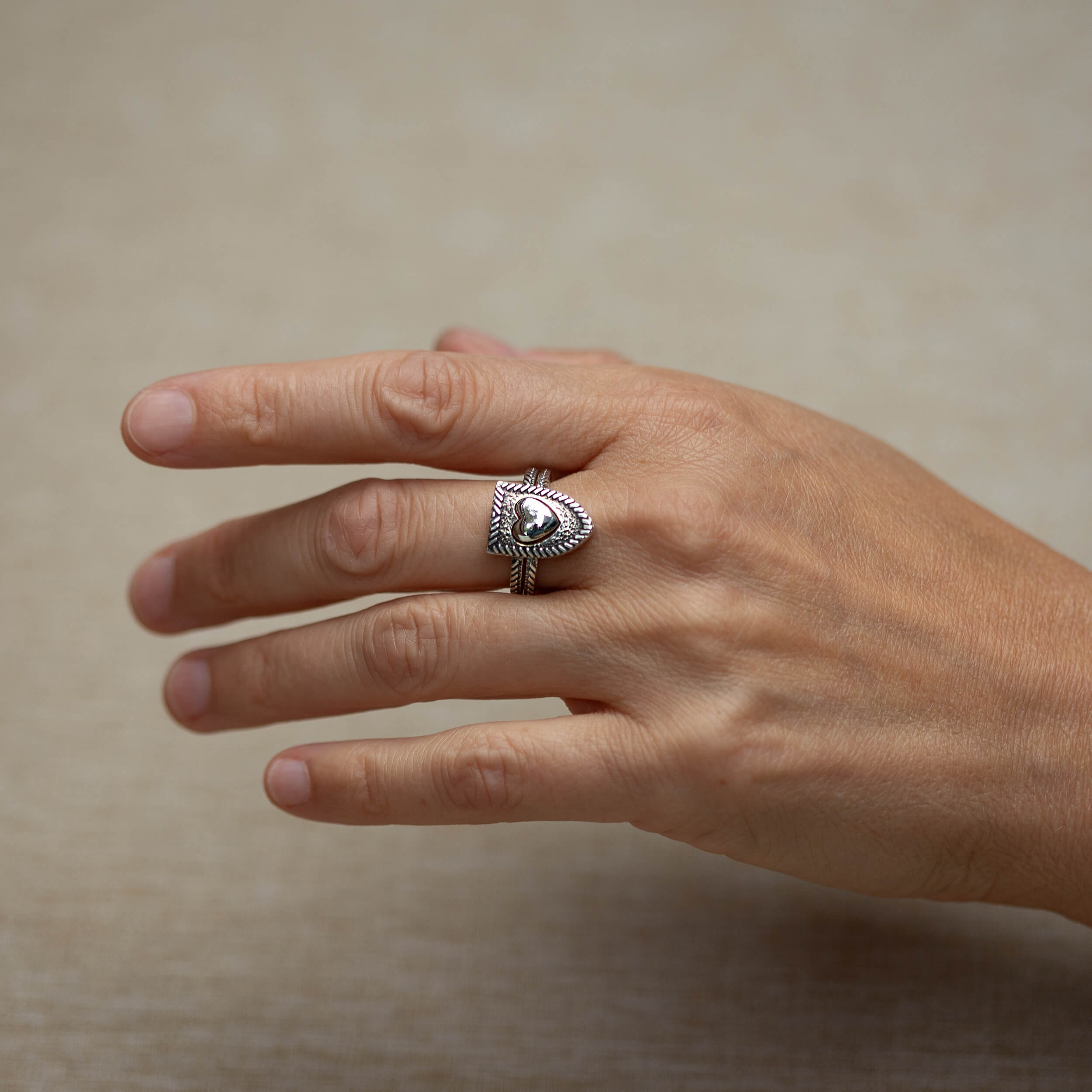 Courageous Love Ring Set - Sterling Silver