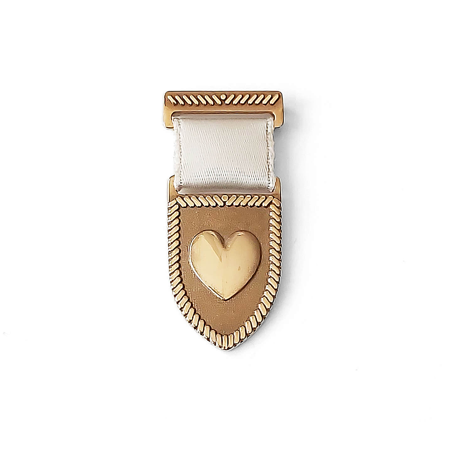 Heart Shield Medal - Bronze/Pearl