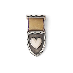 Heart Shield Medal- Sterling Silver/Gold-Purple