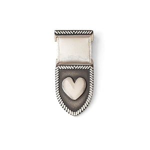 Heart Shield Medal - Sterling Silver/Pearl