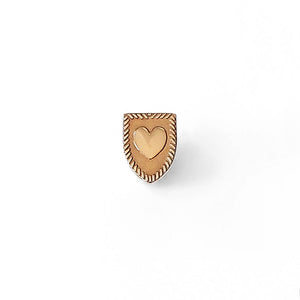 Heart Shield Pin - Bronze