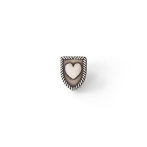 Heart Shield Pin - Sterling Silver