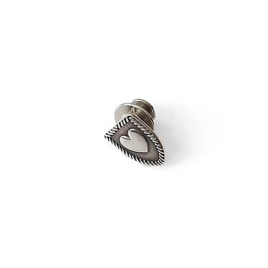 Heart Shield Pin - Sterling Silver
