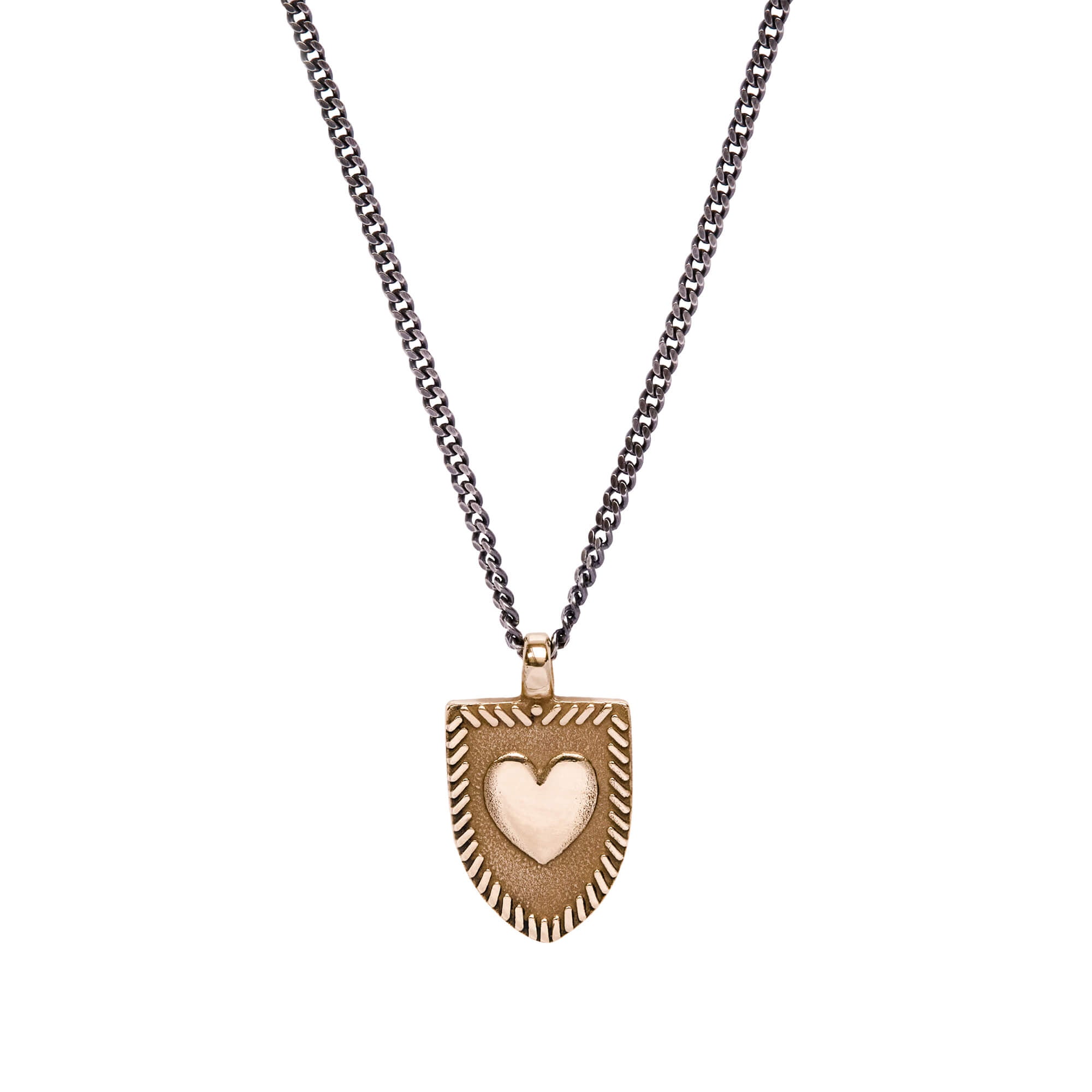 Heart Shield Necklace -  Bronze (being replaced with 14k gold plated silver)
