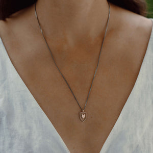Heart Shield Necklace -  Bronze (being replaced with 14k gold plated silver)