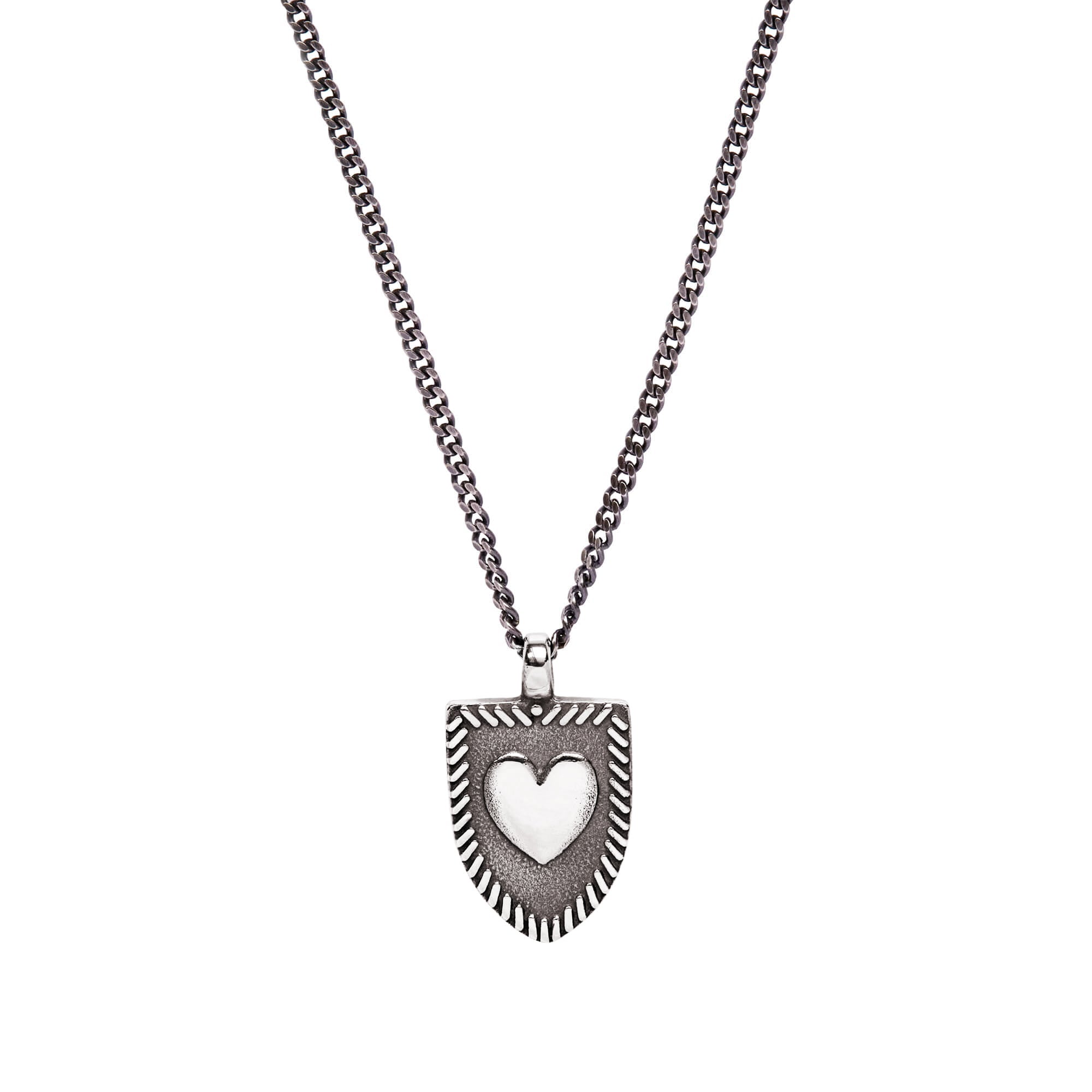 Single Love Tag Necklace -  Sterling Silver